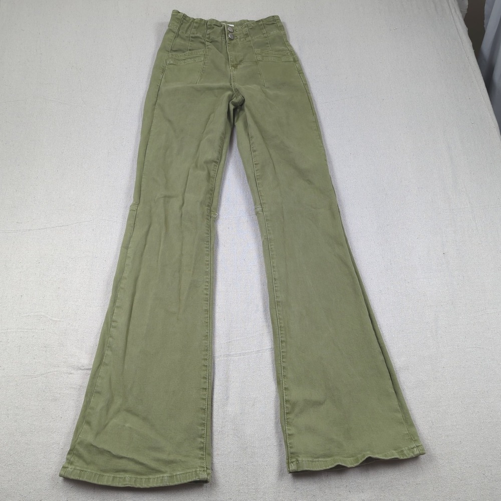 Mica Pants Womens 25 Green Boot Cut Boho Cowgirl Western